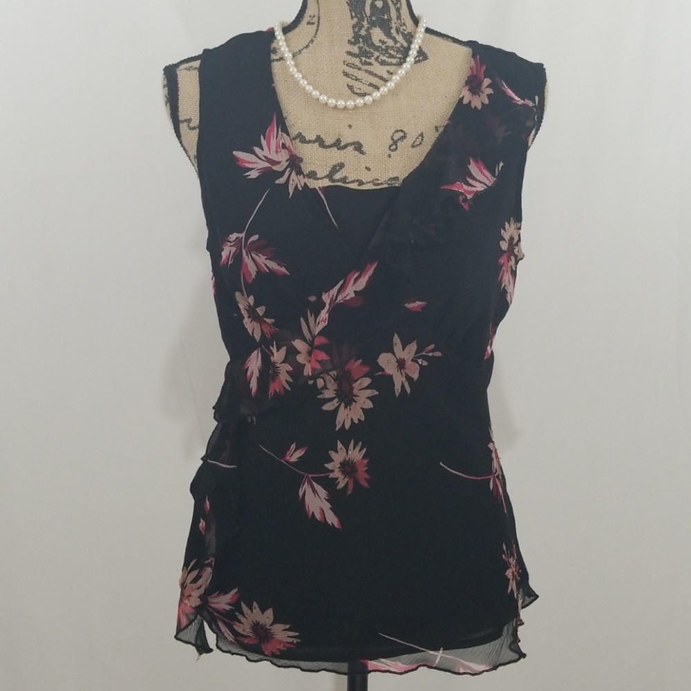 Giorgio Fiorline 100% silk floral Top size Large